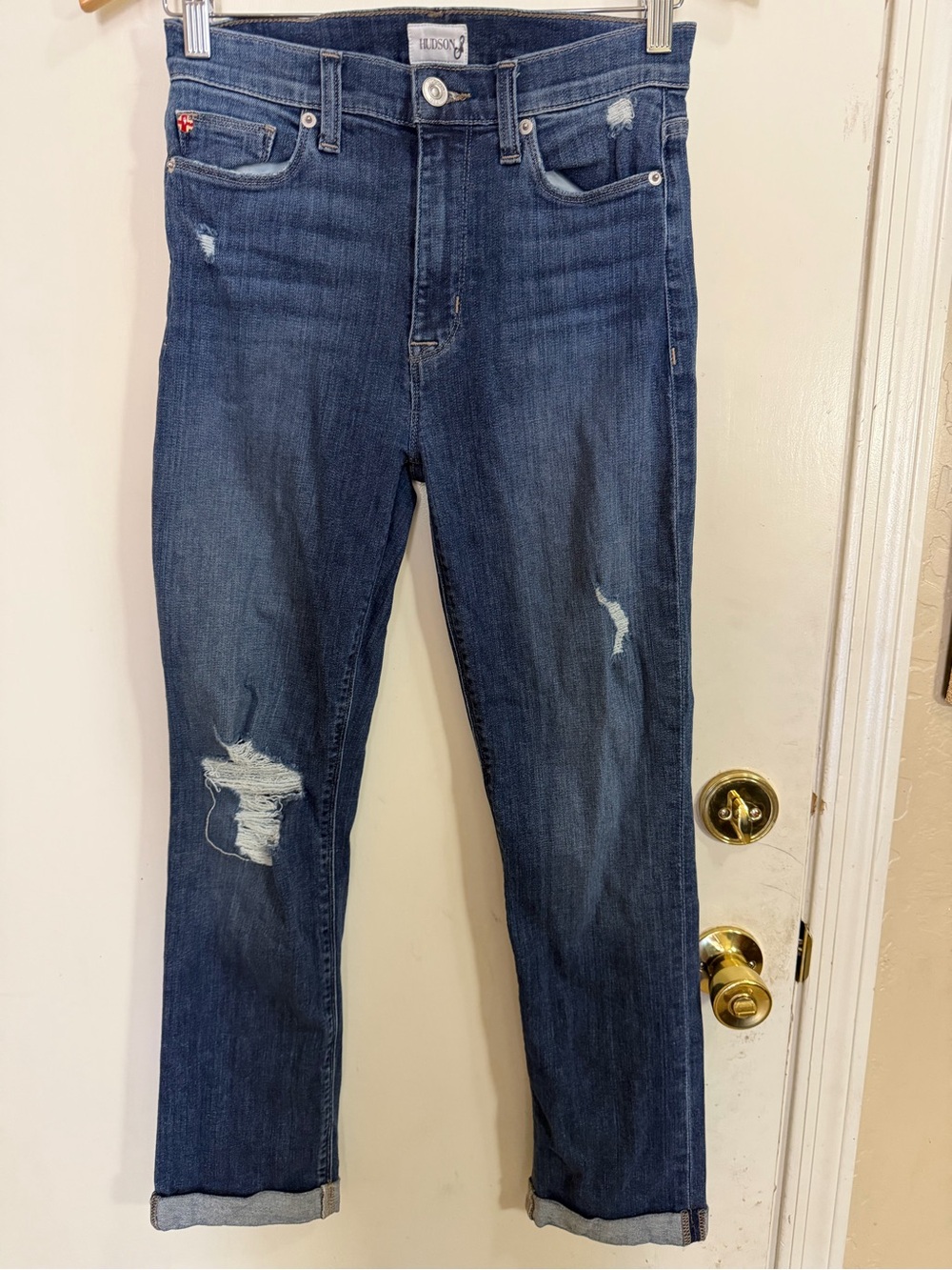 Hudson Jeans Women's Distressed Dark Blue  Jeans (208)